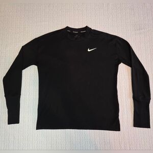 Nike Running Dri-Fit Long Sleeve Athletic Workout Shirt, Black, Small